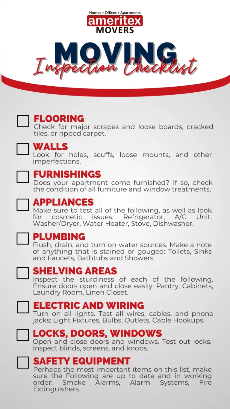 Moving Checklist Info in Texas